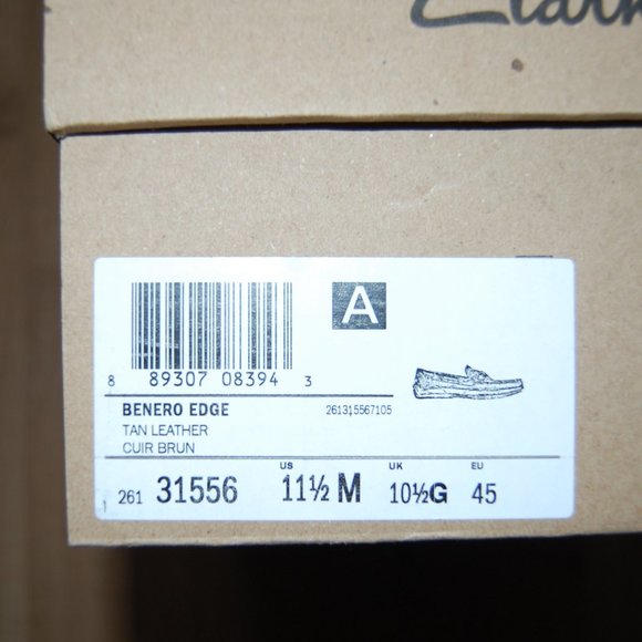 CLARKS Benero Edge Loafers Leather Shoes Size 11.5 main image 6